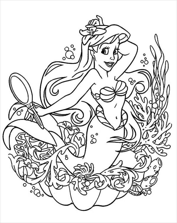 Realistic Mermaid Coloring Page