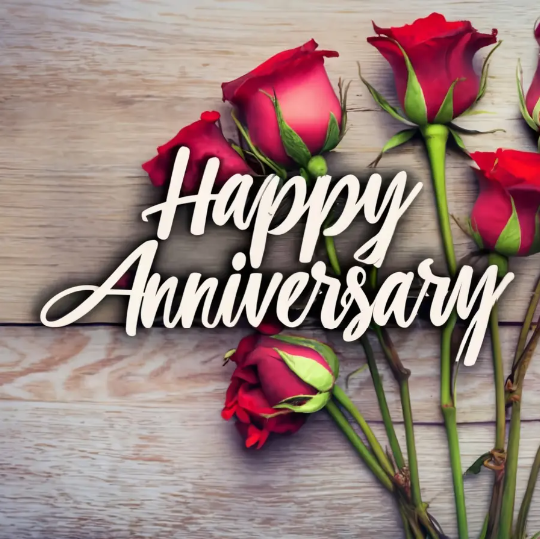 Red Roses for Happy Anniversary Image