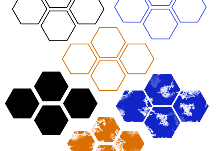 Regular & Distressed Hexagon Brushes