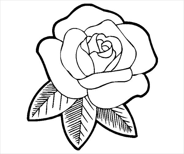 coloring pages of roses in a vase