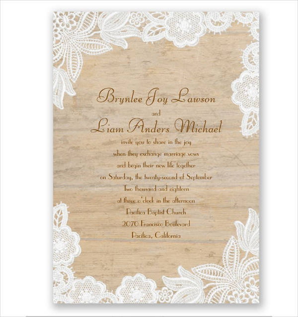 Rustic Lace Wedding Invitation