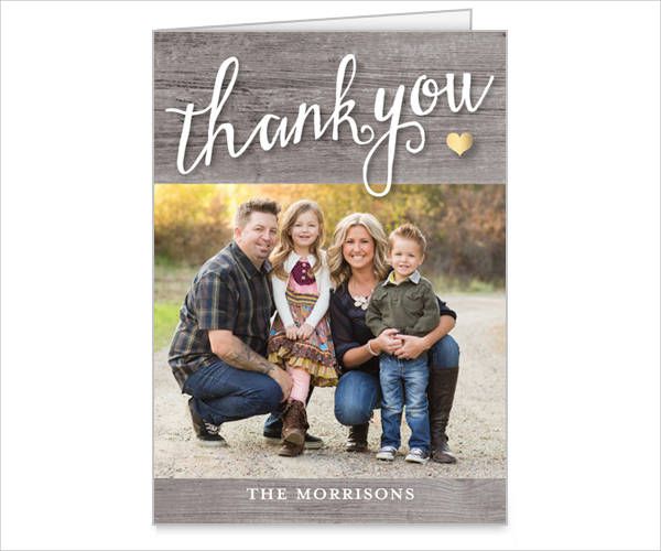 Rustic Photo Thank You Card