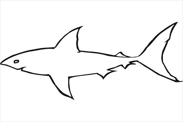 Shark Outline Coloring Page