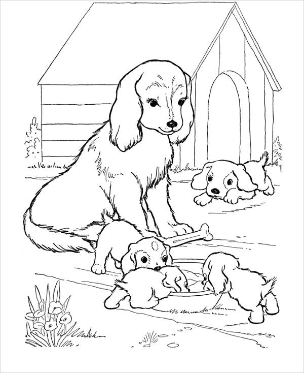 Simple Dog Coloring Page