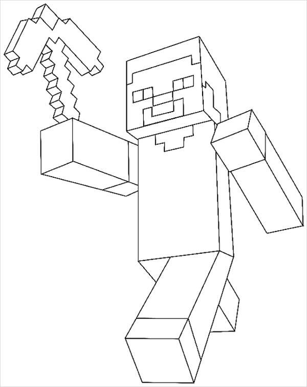 Simple Minecraft Coloring Page