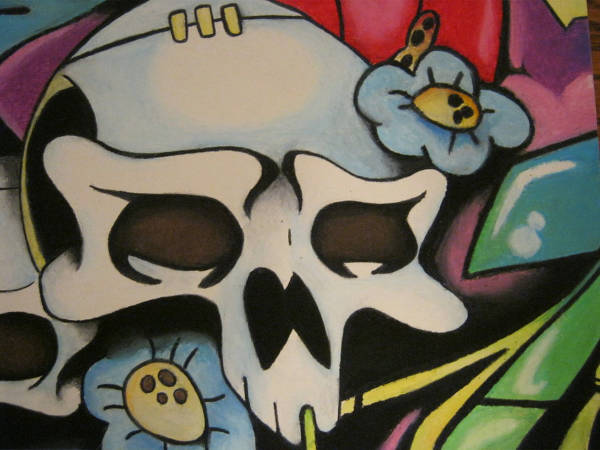 Skull Graffiti Drawing