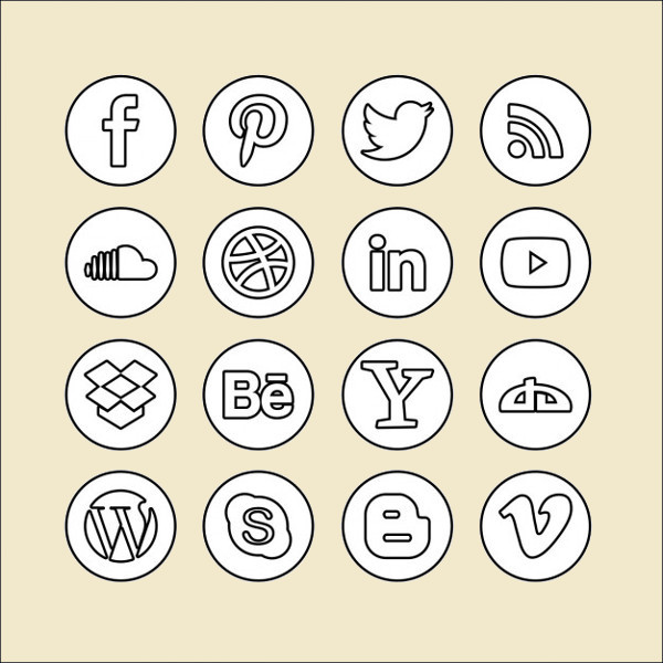 Social Outline Icons