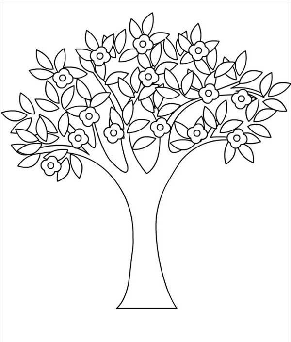 Spring Tree Coloring Page