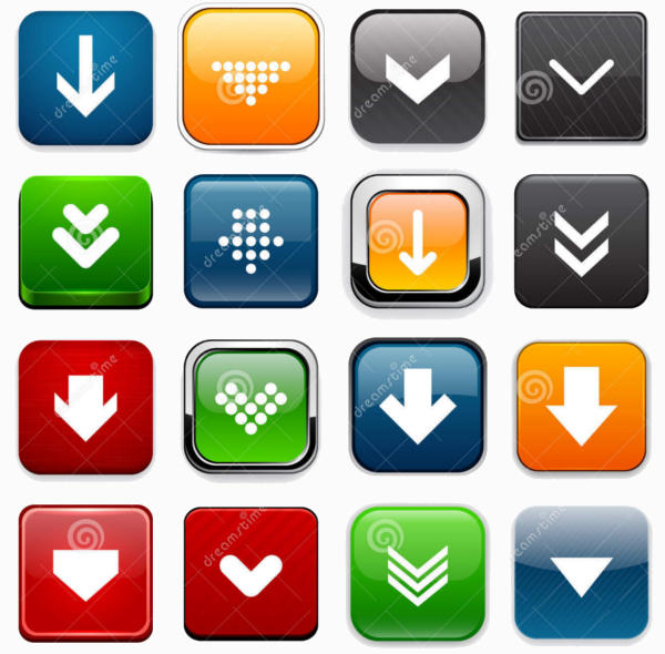 Square download icons