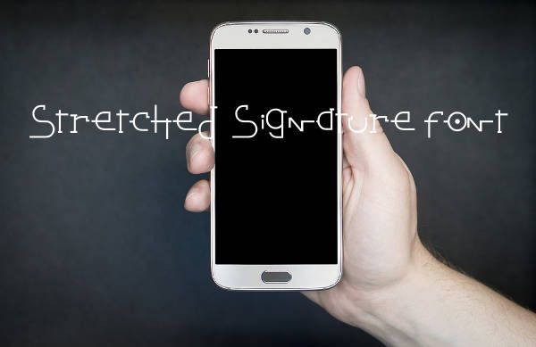 Stretched Signature Font