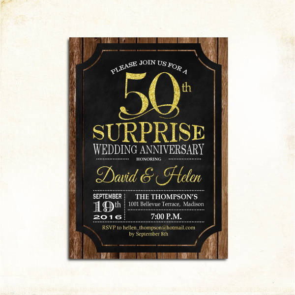 Surprise Anniversary Party Invitation