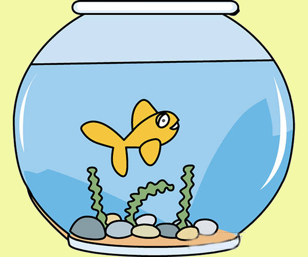 Swimming Fish Bowl Clipart