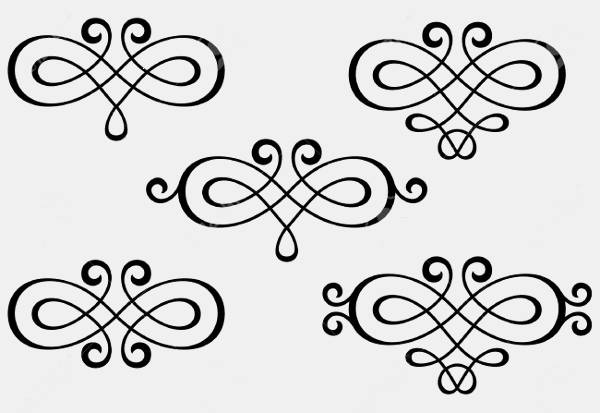 Swirl Monogram Elements Design