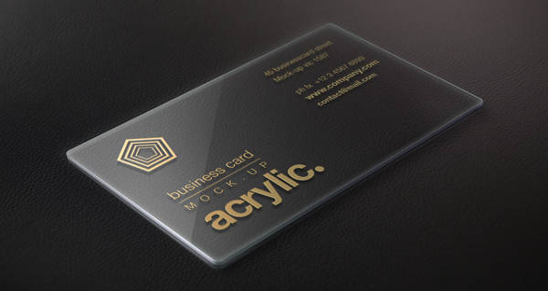 Transparent Business Card Mockup