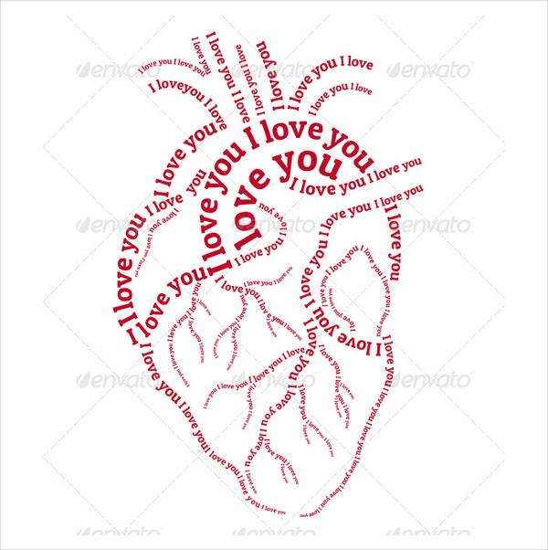 Typography Vector Heart