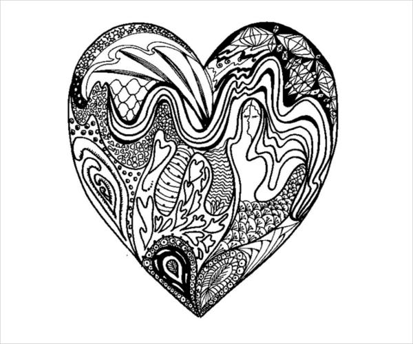 Valentine Coloring Page for Adults