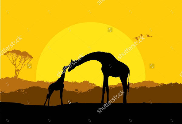 Vector Giraffe Silhouette