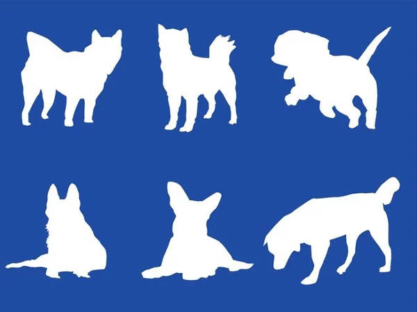 White Vector Dog Silhouettes