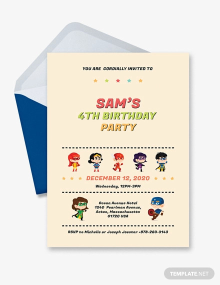 Free 9 Superhero Birthday Invitation Designs In Psd Ms Word Ai Pages Publisher