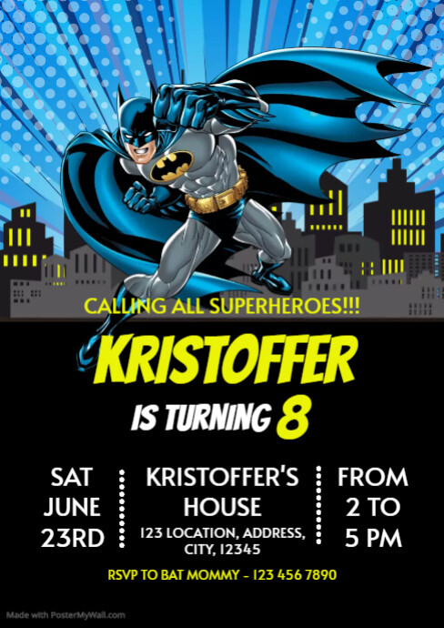 Batman Birthday Party Invitation