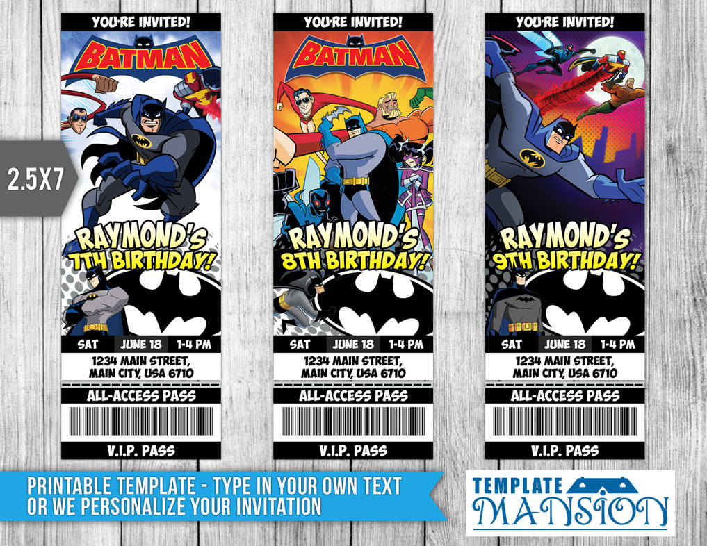 Batman Ticket Invitation