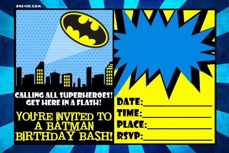 Free Printable Batman Forever Invitation