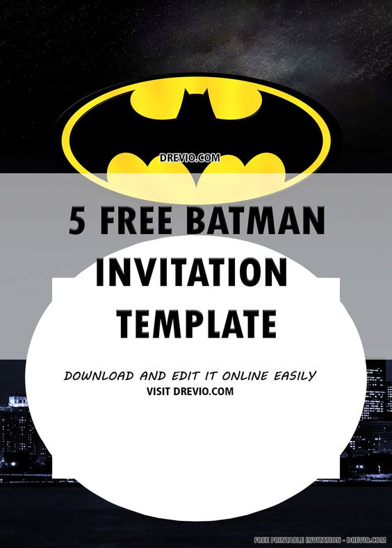 Free Printable Batman Invitation