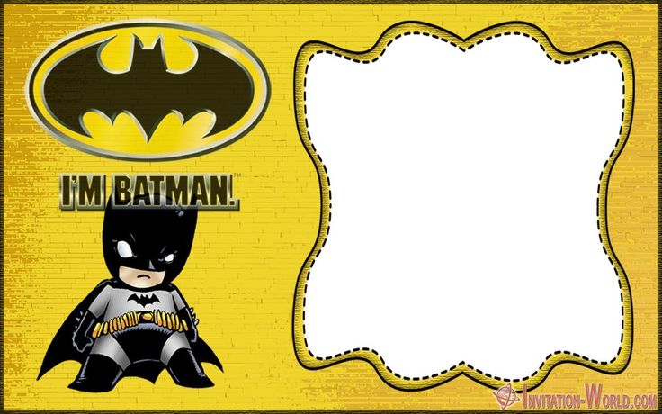 Free Printable Batman empty Invitation Card