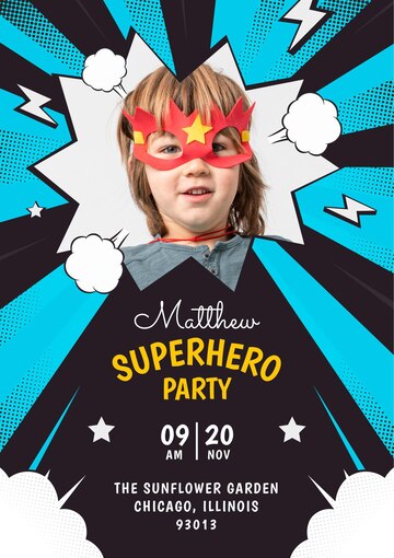 Superhero Batman Party invitation