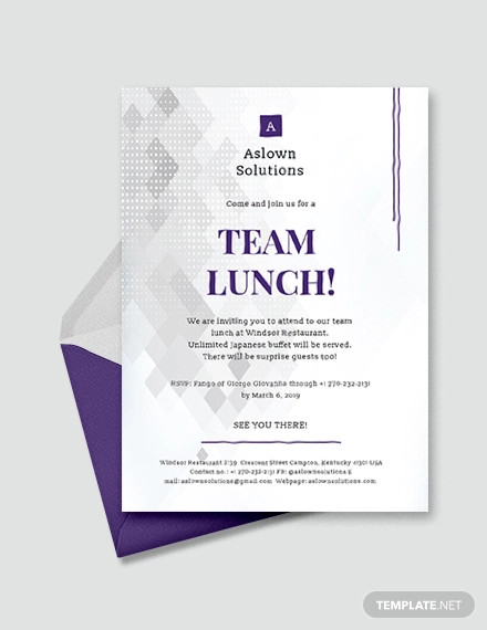 team lunch invitation design