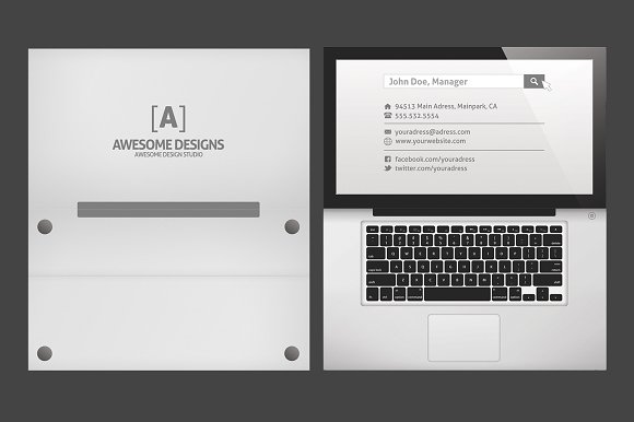  Laptop Business Card Design