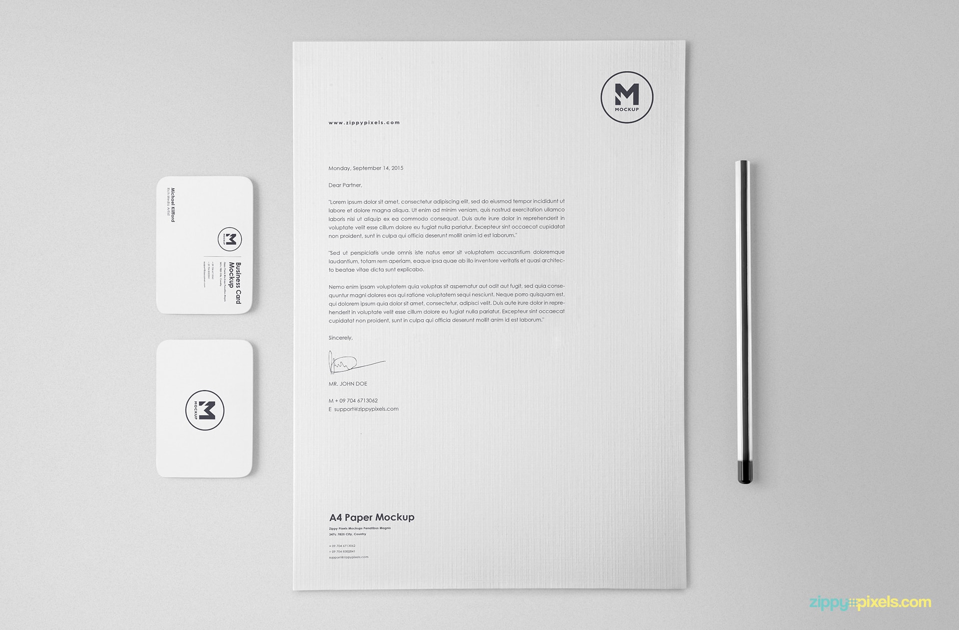 Download FREE Letterhead Branding Mock-up Designs