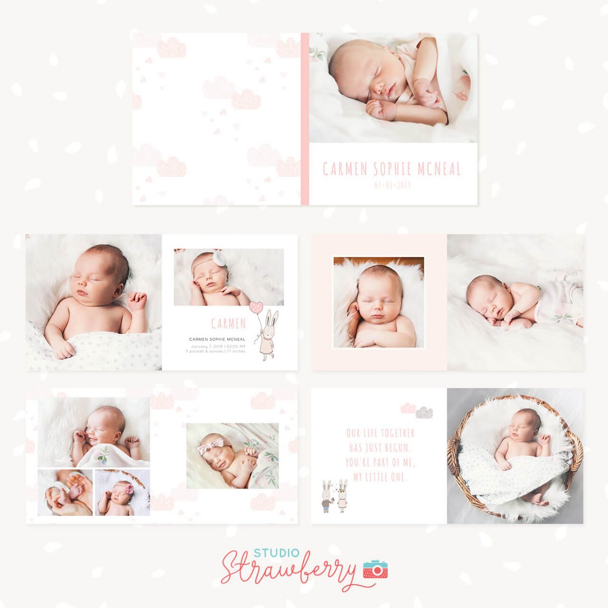 Baby photo Album Template for Photoshop