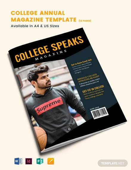 college annual magazine template