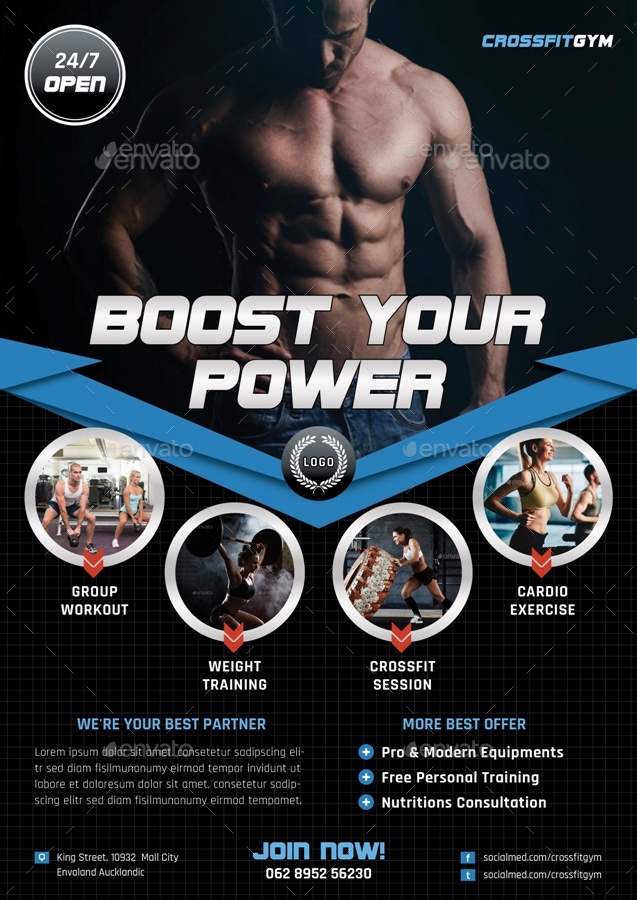 Cross Fit Gym Fitness Flyer