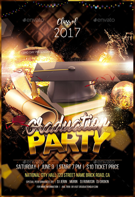 Graduation Party Flyer Template Free Psd