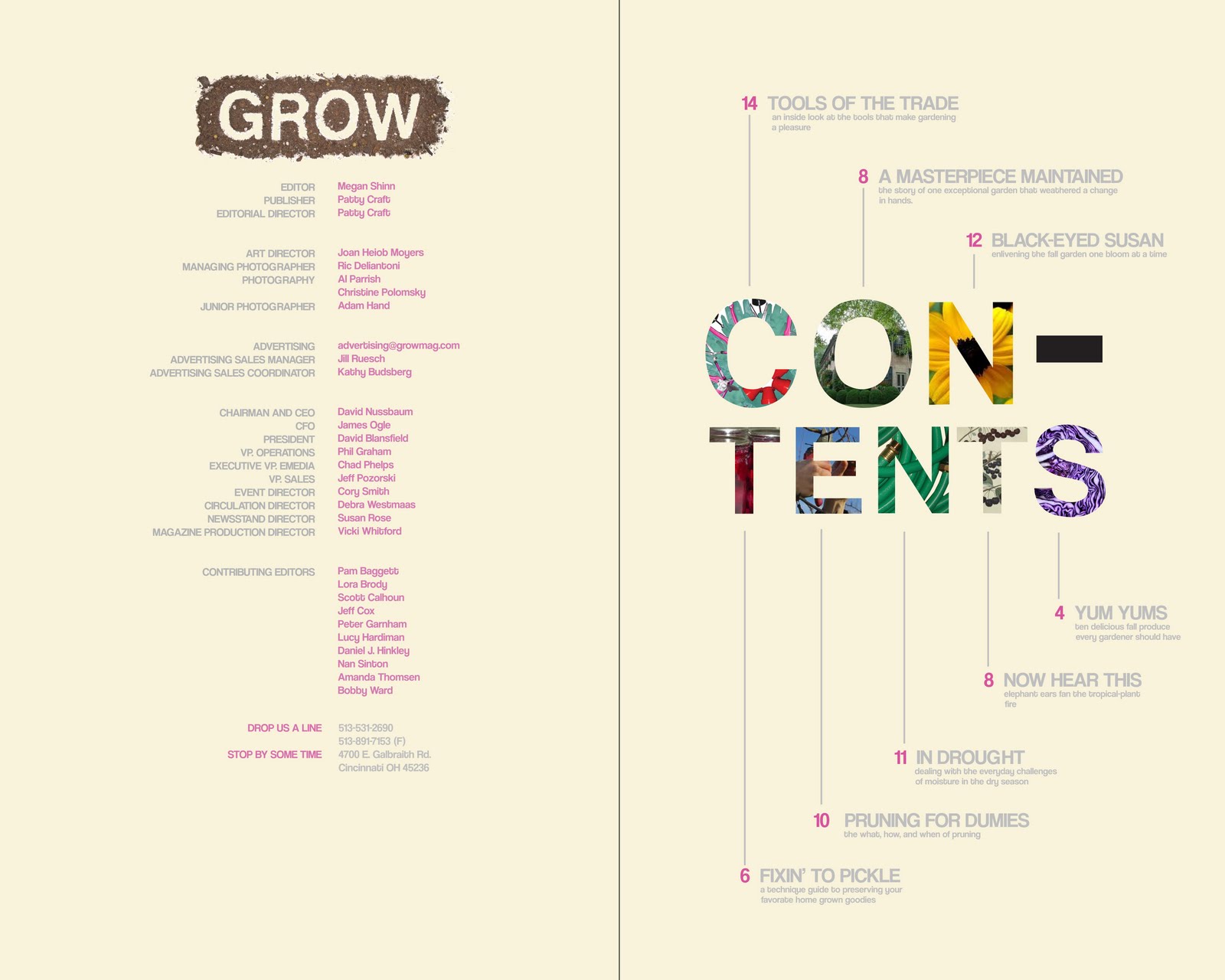 Table Of Contents Magazine Examples Table Of Contents Magazine Examples