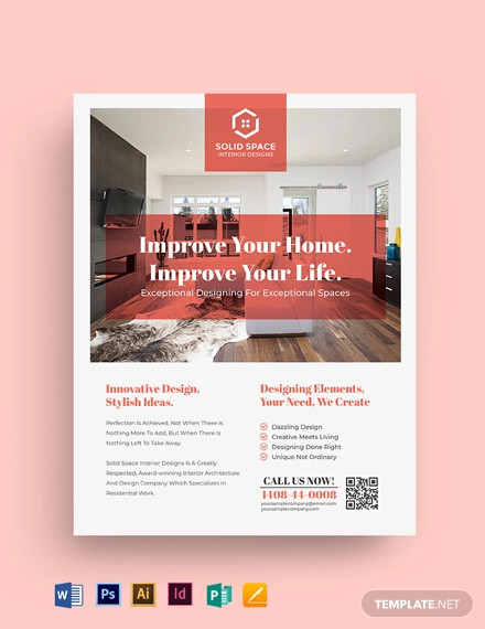 interior design consultancy flyer template