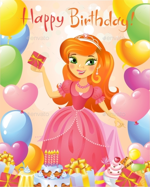 Princess Birthday Greeting Card
