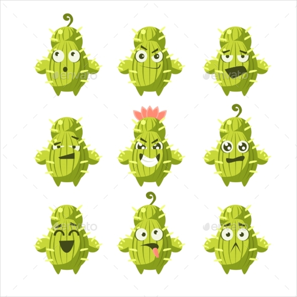 Cartoon Cactus Emoji Icon