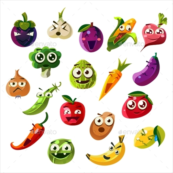 Fruits Vegetables Emoji Icons