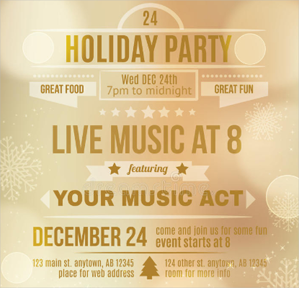 Live Music Holiday Party Flyer