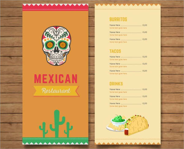 Mexican Restaurant Menu Card Design Bundle