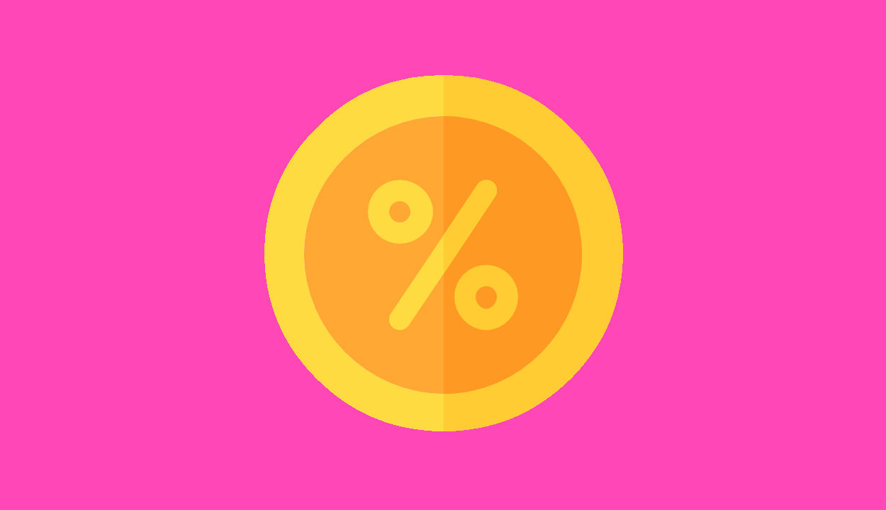 Semi Flat Design Round Percentage Free Icon