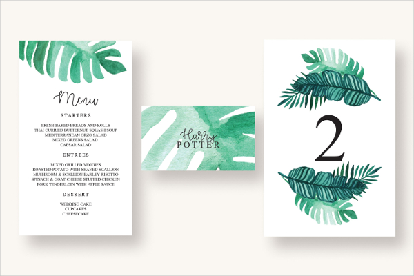 Tropical Themed Wedding Invitation Suite