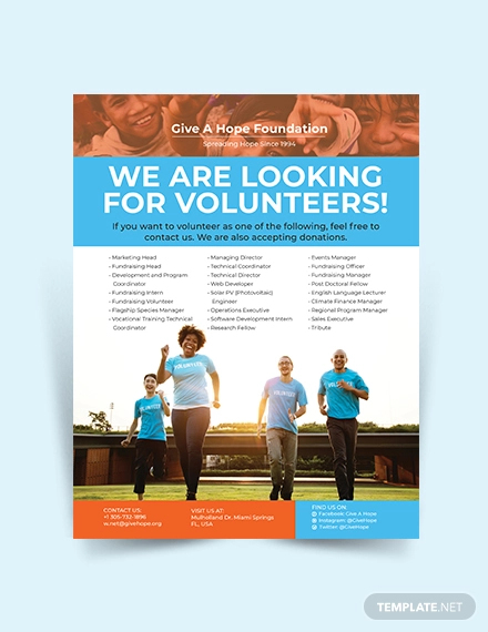 volunteer charity flyer