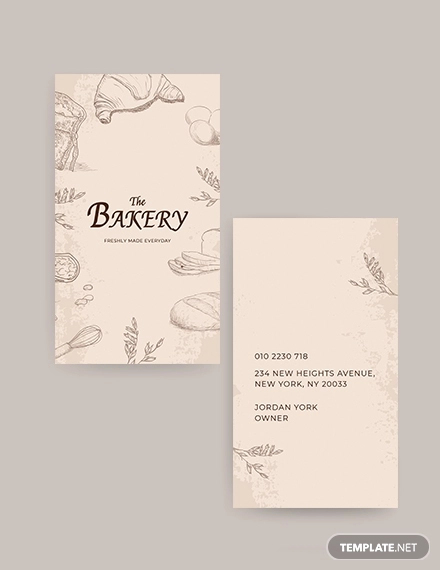 bakery shop business card