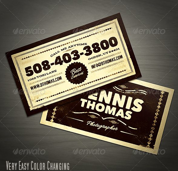 Vintage Style Business Card Design Template