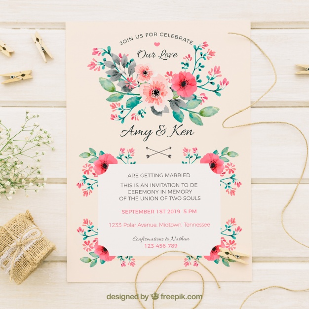 vintage-wedding-invitation-with-watercolor-flowers_23-2147670654