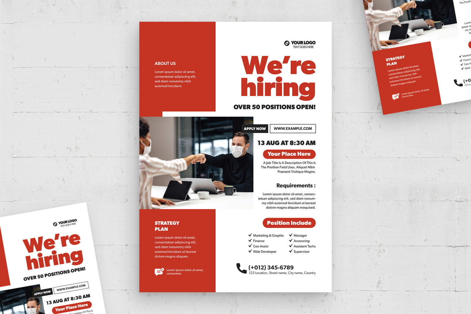 Modern We’re Hiring Flyer Template